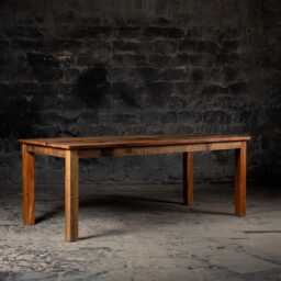 Reclaimed Wood Dining Table Set Rustic Farmhouse With Benches - thumbnail 3
