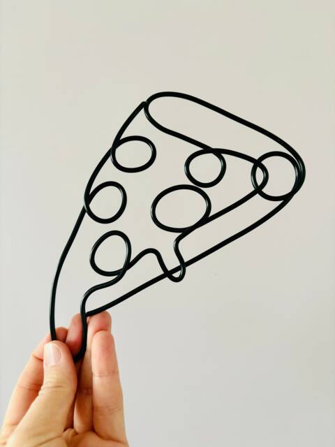 Pizza Slice Wire Wall Art Aluminum Food Sign, Home Decor - image 1