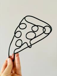 Pizza Slice Wire Wall Art Aluminum Food Sign, Home Decor - thumbnail 1