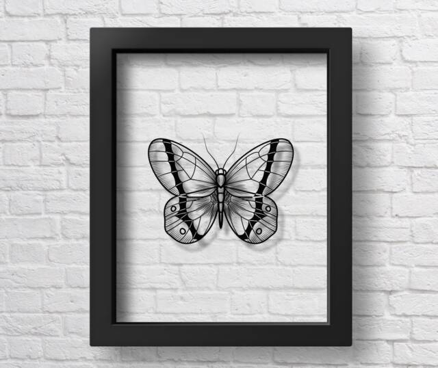 Transparent Butterfly Poster Print Nursery Decor Kids Room Wall Art Children Gift - image 1