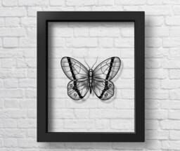 Transparent Butterfly Poster Print Nursery Decor Kids Room Wall Art Children Gift - thumbnail 1