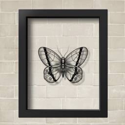 Transparent Butterfly Poster Print Nursery Decor Kids Room Wall Art Children Gift - thumbnail 2