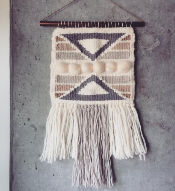 Custom - Woven Geometric Wall Hanging, Medium Weaving, Statement Art, Yarn Tapestry, Weaving