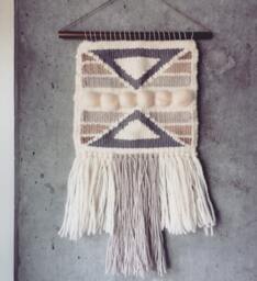 Custom - Woven Geometric Wall Hanging, Medium Weaving, Statement Art, Yarn Tapestry, Weaving