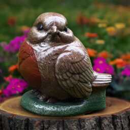 Concrete Robin Bird Statue Stone Garden Figurine Cement Outdoor Sculpture Small Ornament Handmade Home Decor Bird Lover Gift - thumbnail 3