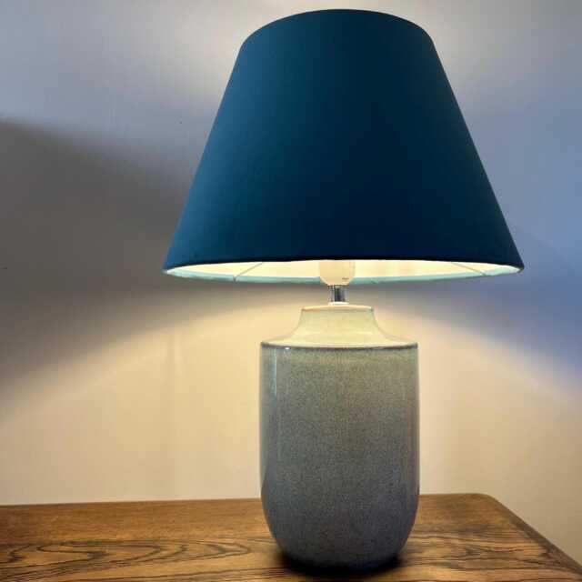 Teal Blue Velvet Coolie Empire Lampshade, Ceiling Light Shade - image 1