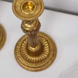 Hand Gilded Golden Empire Dinner Candle Holders - thumbnail 4