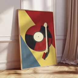 Abstract Vinyl Record Poster - Retro Turntable Art Print Geometric Music Wall Decor - thumbnail 4