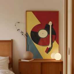 Abstract Vinyl Record Poster - Retro Turntable Art Print Geometric Music Wall Decor - thumbnail 2