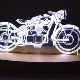 Car & Motorcycle Led Lamp, Fiat 500, 2Cv, Bmw, White Light, Office Decoration, Recharge, Cinquociento, Minimalist - thumbnail 3