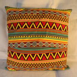 African Embroidered Pillow With Woman & Pot - thumbnail 4