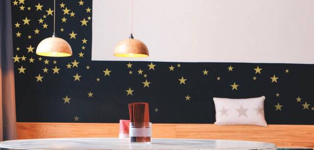 Gold Star Decals Combo, Vinyl Decals, Black Decal, Gold Stars Wall Vinyl, Metallic Decal - image 1