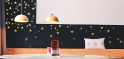 Gold Star Decals Combo, Vinyl Decals, Black Decal, Gold Stars Wall Vinyl, Metallic Decal - thumbnail 1