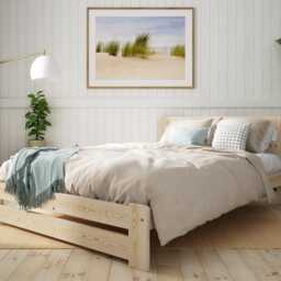 Nodax Wooden Solid Bed Frame in Pine Finish - Model Aurora - F1 - thumbnail 2