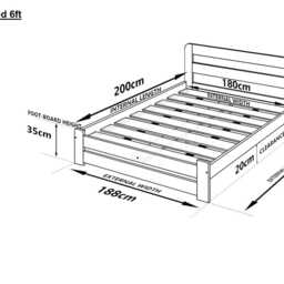 Nodax Wooden Solid Bed Frame in Pine Finish - Model Aurora - F1 - thumbnail 4