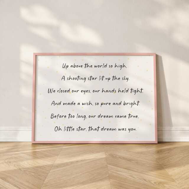 Oh Little Star Ivf Nursery Print - Rainbow Baby Quote, Made With Love & Science Print, We Dreamed Of You Quote - image 1