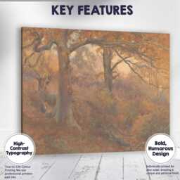 Warm Autumn Oak Woodland Glade Atmospheric Landscape Canvas Wall Art Print Decor Picture Ready To Hang - thumbnail 1