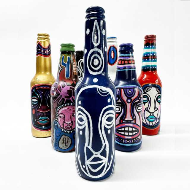 Bottle No. 34 - Original Mixed Media Illustration On Beer - image 1