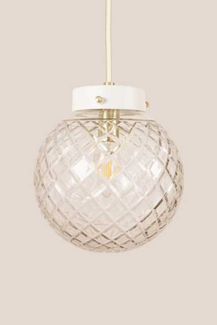 Andreja Vintage Pendant Light Handcrafted Glass Lamp Textured Retro Ceiling Fixture Yugoslavia Gold Brass - image 1