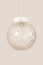 Andreja Vintage Pendant Light Handcrafted Glass Lamp Textured Retro Ceiling Fixture Yugoslavia Gold Brass - thumbnail 1
