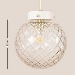 Andreja Vintage Pendant Light Handcrafted Glass Lamp Textured Retro Ceiling Fixture Yugoslavia Gold Brass - thumbnail 4