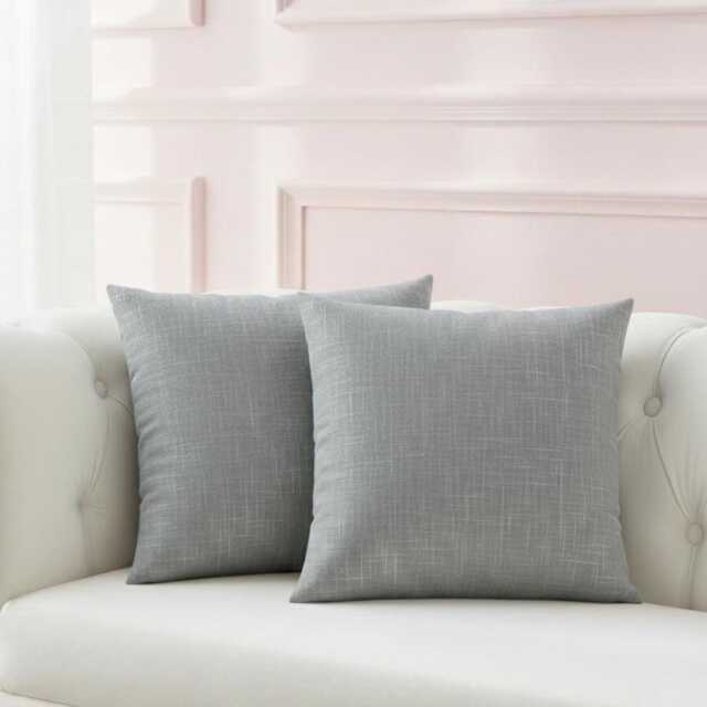 Misty Grey Textured Cushion Cover - 18x18 - image 1