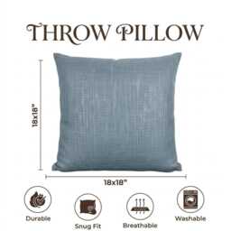 Misty Grey Textured Cushion Cover - 18x18 - thumbnail 2