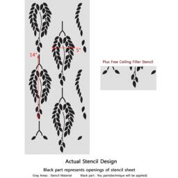 Plants Wall Stencil Bessie Allover For Easy Diy Wallpaper Decor - thumbnail 3