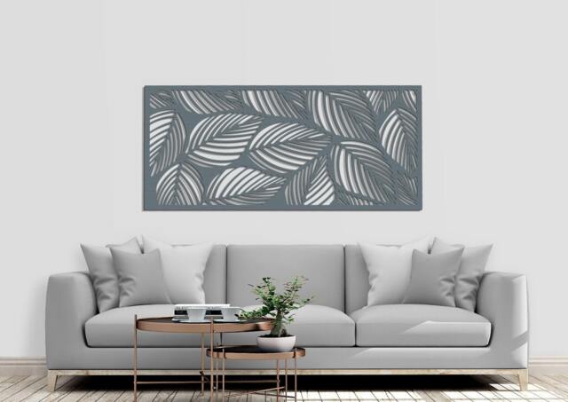 3D Stylish Wood Wall Art Decor, Leaves Design, Openwork Ornament Picture, Living Room, Wooden Panel, Gift Idea - image 1