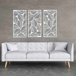 3D Stylish Wood Wall Art Decor, Leaves Design, Openwork Ornament Picture, Living Room, Wooden Panel, Gift Idea - thumbnail 2