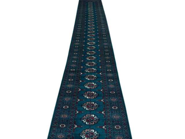 2.6x18 Emerald Green Bokhara Rug - Runner Hallway Luxury Long Fine Quality Afghan - image 1