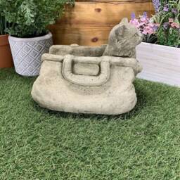 stone Garden Cat in A Bag Planter Plant Pot Ornament - thumbnail 3