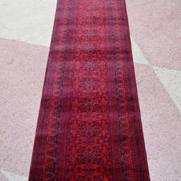 20 Feet Long Runner, 19.8 X 2.8 Ft Extra Long Runner, Hand-Knotted High Pile Soft Wool, Afghan Tribal Bukhara, Oriental Hallway Runner - thumbnail 2