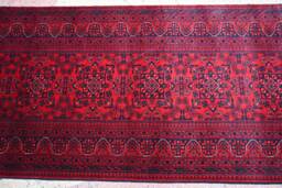 20 Feet Long Runner, 19.8 X 2.8 Ft Extra Long Runner, Hand-Knotted High Pile Soft Wool, Afghan Tribal Bukhara, Oriental Hallway Runner - thumbnail 1