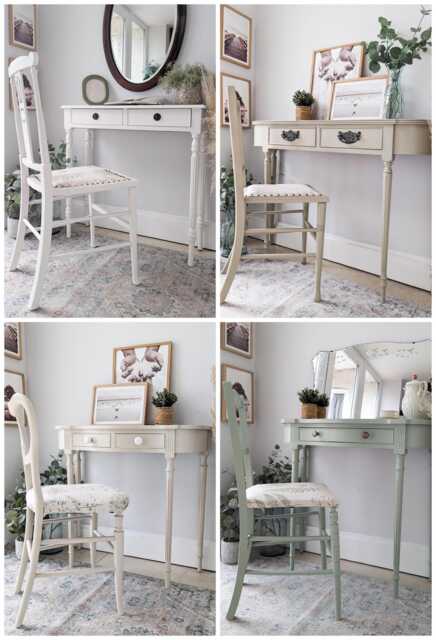 Spray Painted To Order - Small, Vintage, Compact Desk/Dressing Table & Chair Set - image 1
