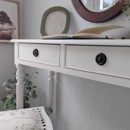 Spray Painted To Order - Small, Vintage, Compact Desk/Dressing Table & Chair Set - thumbnail 2
