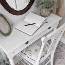 Spray Painted To Order - Small, Vintage, Compact Desk/Dressing Table & Chair Set - thumbnail 3