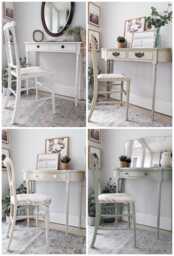 Spray Painted To Order - Small, Vintage, Compact Desk/Dressing Table & Chair Set