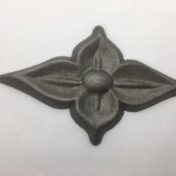 Metal Flower Diamond Shaped Cast Iron Rossette 4x7 - thumbnail 2