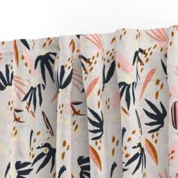 Bohemian Curtain Panel - Abstract Floral Nursery French Linen Foliage Custom French_Linen_Boho_Adobo By Holli_Zollinger - thumbnail 3