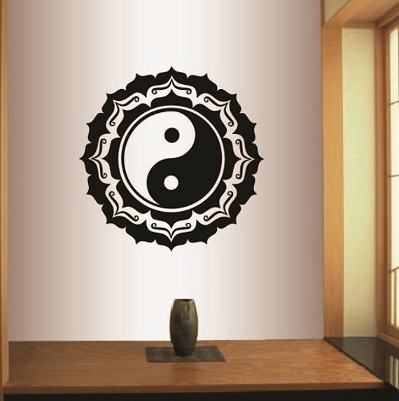 In-Style Decals Wall Vinyl Decal Home Decor Art Sticker Indian Mandala Yin Yang Sign Yoga Room Removable Stylish Mural Unique Design 407 - image 1