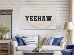 Yeehaw Boho Fabric Banner, Western Banner For Cowgirl Party, Bachelorette, Rodeo Birthday, Bohemian Wall Decor, Rustic Sign