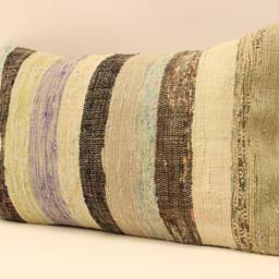 Pillow Cover - Classic Kilim -Sofa -Ticking Striped-Home Sofa Pillows -Decorative -12x20 Inches- 4Oef-336 - thumbnail 3