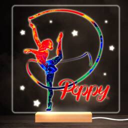 Rhythmic Gymnastics Girl Colourful Square Personalised Gift Led Lamp Night Light - Bedroom