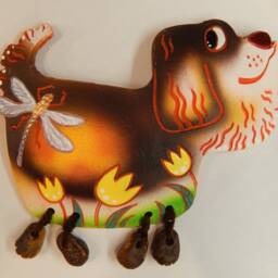 Ceramic Wall Dog & Dragonfly. With Tulipons. Wall Art. Hanging. Hand Made Ceramics. Hanging Decor - thumbnail 2