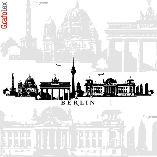 Berlin Skyline Panorama Wall Sticker Decal 4 Sizes Decor Art Motif W115 - image 1