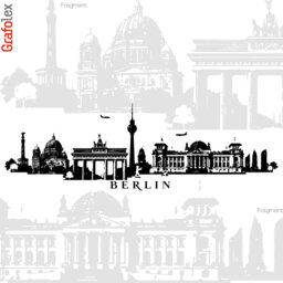 Berlin Skyline Panorama Wall Sticker Decal 4 Sizes Decor Art Motif W115 - thumbnail 1