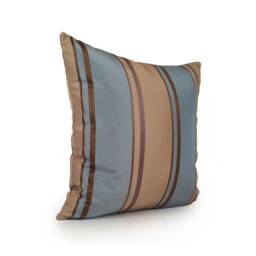 Light & Dark Tan, Grey Blue Pillow, Throw Pillow Cover, Decorative Accent Cushion Covers, Trendy Striped Silk Blend - thumbnail 2