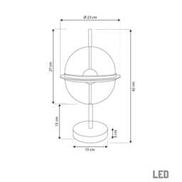 Modern Globe Table Lamp - Gold Accent, Acrylic Led Lighting - thumbnail 4