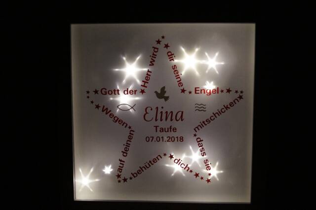 Illuminated Picture Frame Personalized-Baptism, Birth, Gift - image 1